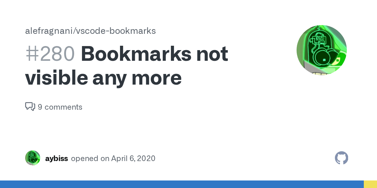 Bookmarks not visible any more · Issue 280 · alefragnani/vscode