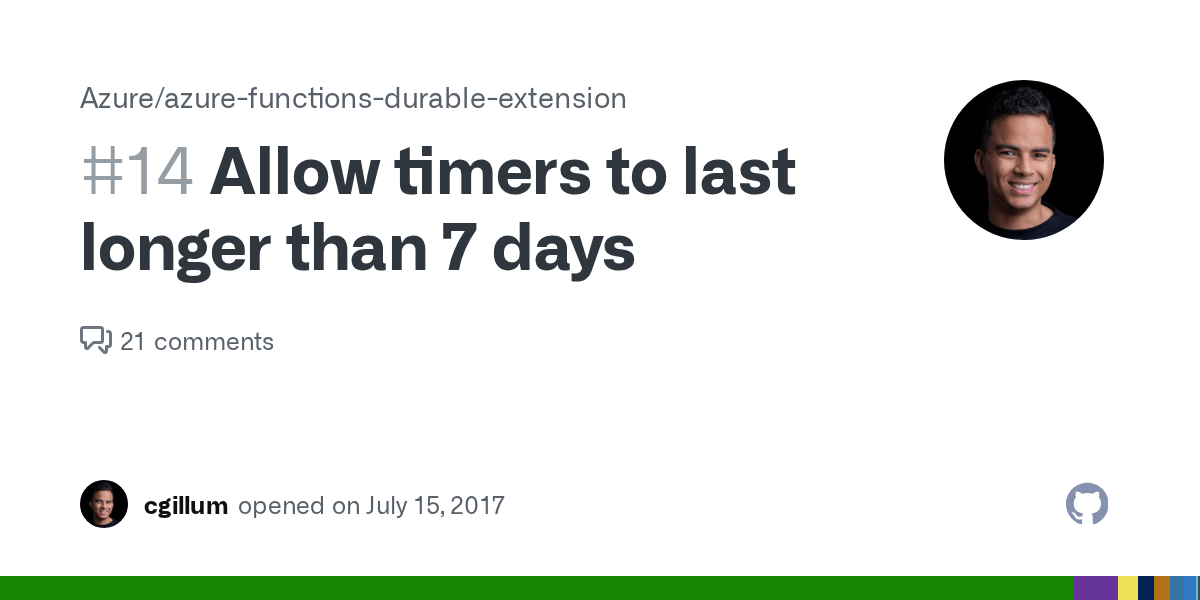 Allow timers to last longer than 7 days · Issue 14 · Azure/azure