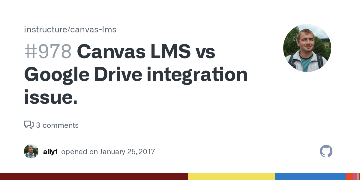 Canvas LMS vs Google Drive integration issue. · Issue 978