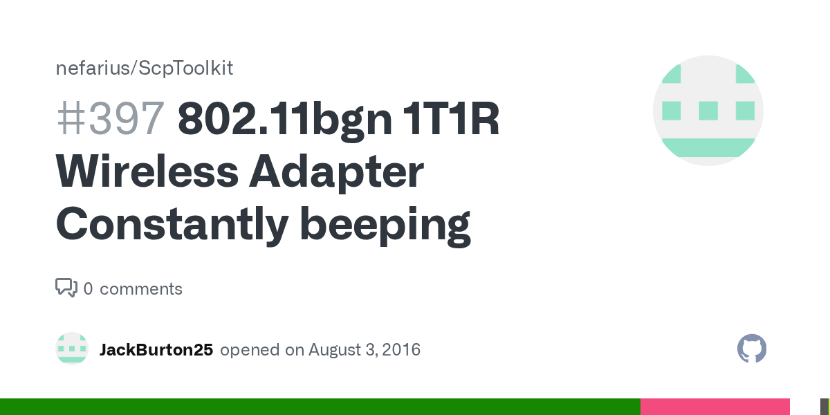 802.11bgn 1T1R Wireless Adapter Constantly beeping · Issue 397