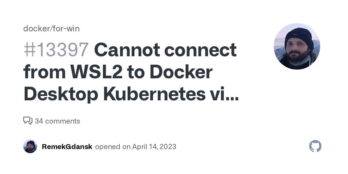 Cannot connect from WSL2 to Docker Desktop via kubectl
