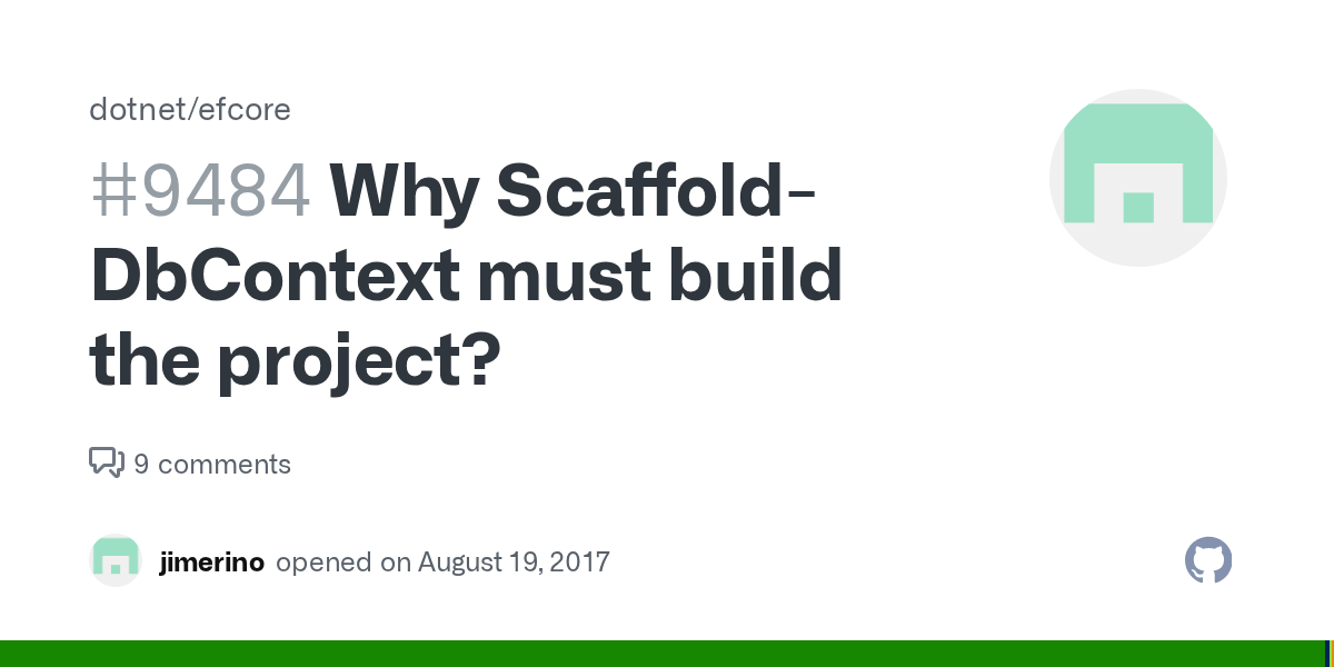 Why ScaffoldDbContext must build the project? · Issue 9484 ·