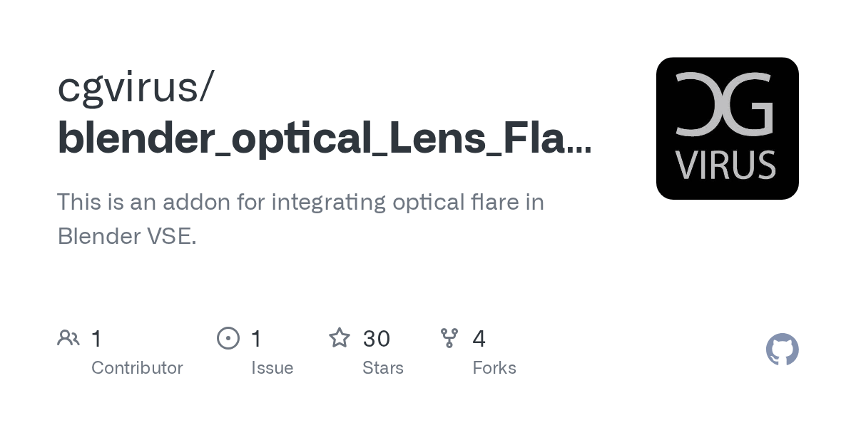 GitHub cgvirus/blender_optical_Lens_FlareVSEaddon This is an addon