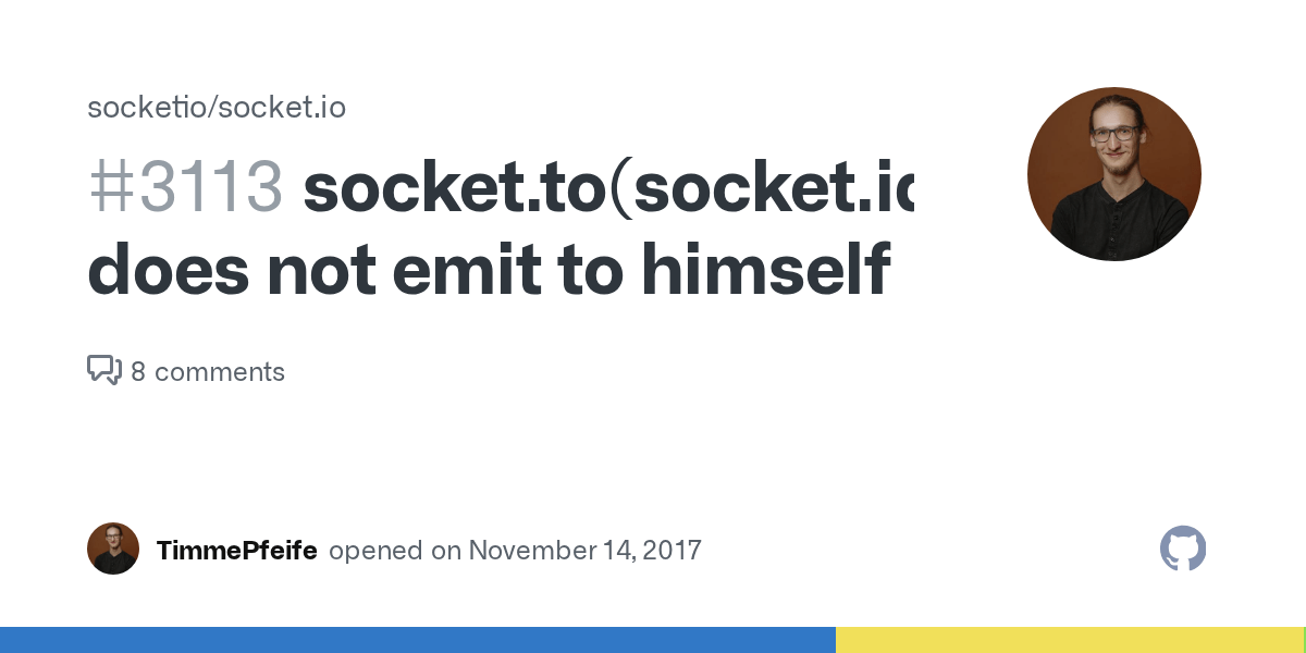 socket.to(socket.id).emit(...) does not emit to himself · Issue 3113