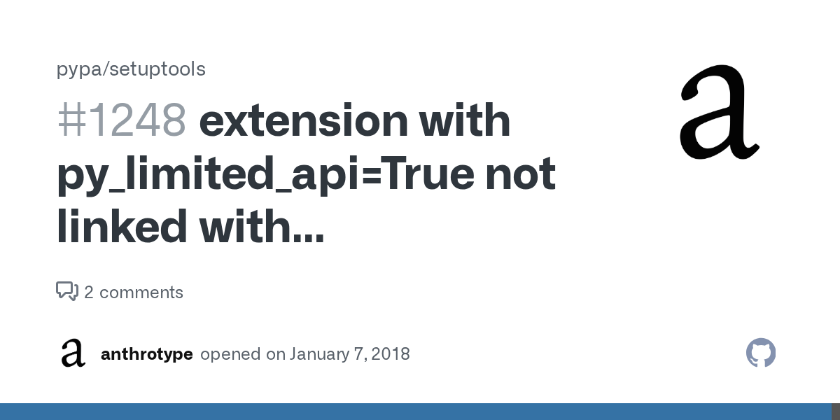extension with py_limited_api=True not linked with PYTHON3.DLL · Issue