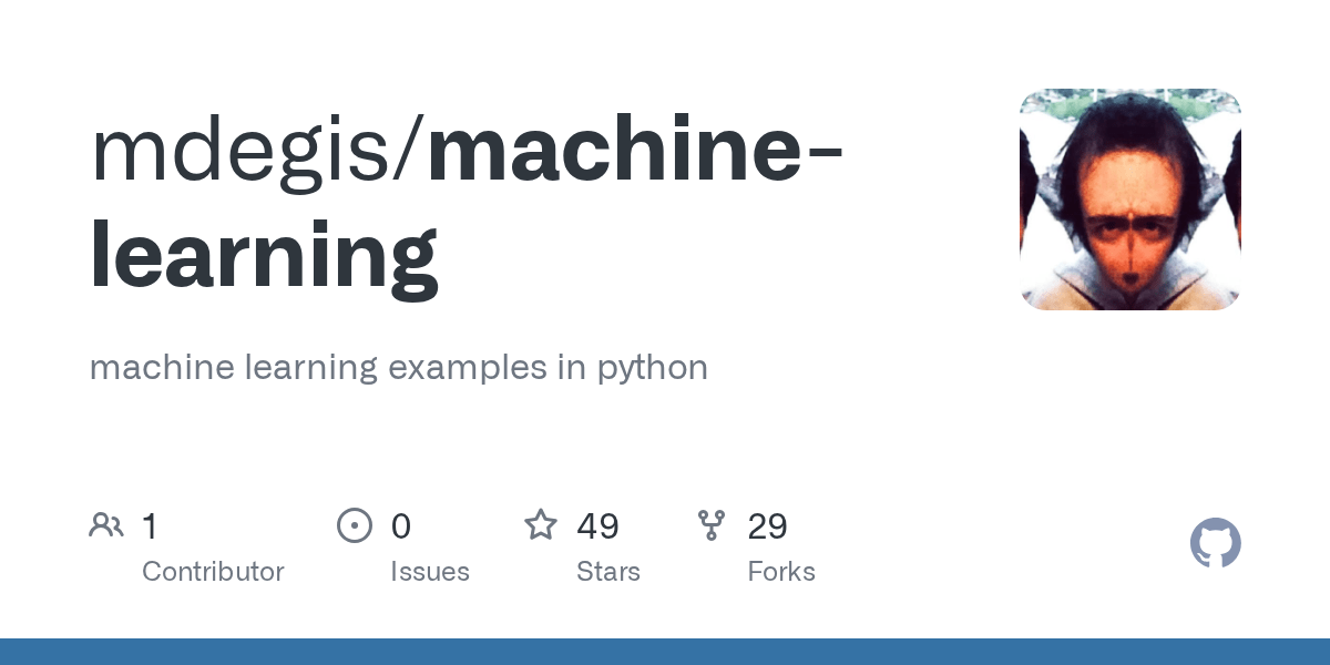 GitHub mdegis/machinelearning machine learning examples in python