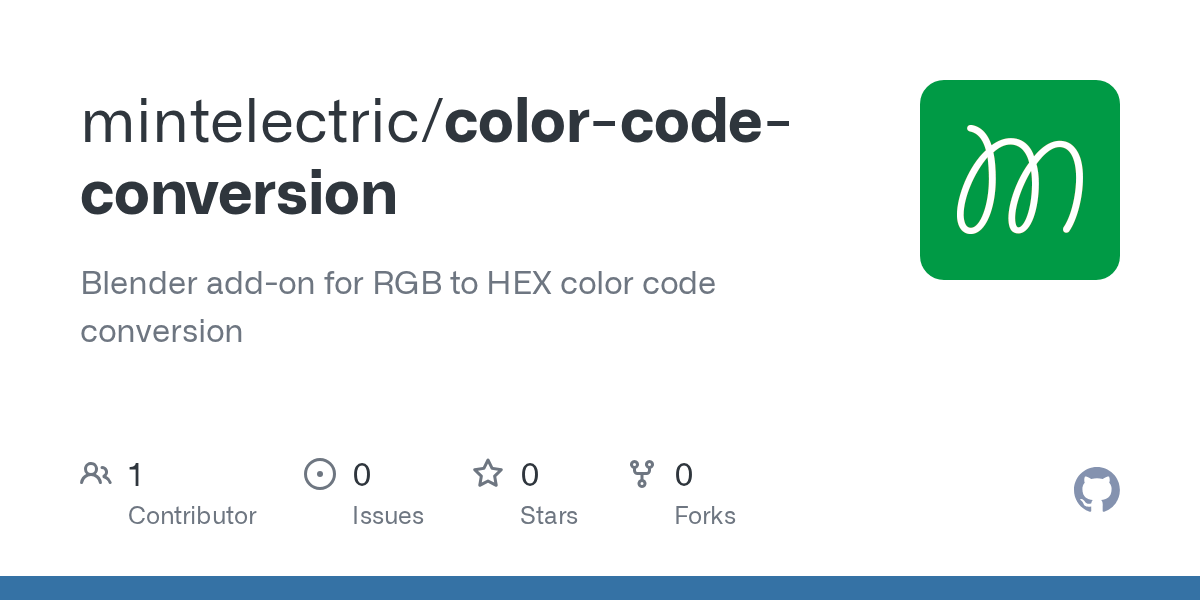 GitHub mintelectric/colorcodeconversion Blender addon for RGB to