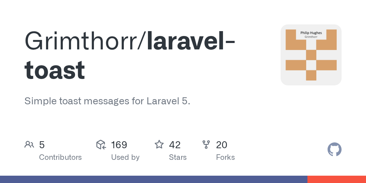 GitHub Grimthorr/laraveltoast Simple toast messages for Laravel 5.