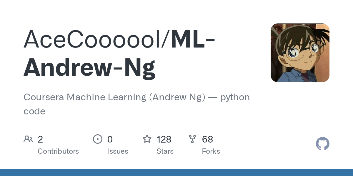GitHub AceCoooool/MLAndrewNg Coursera Machine Learning (Andrew Ng