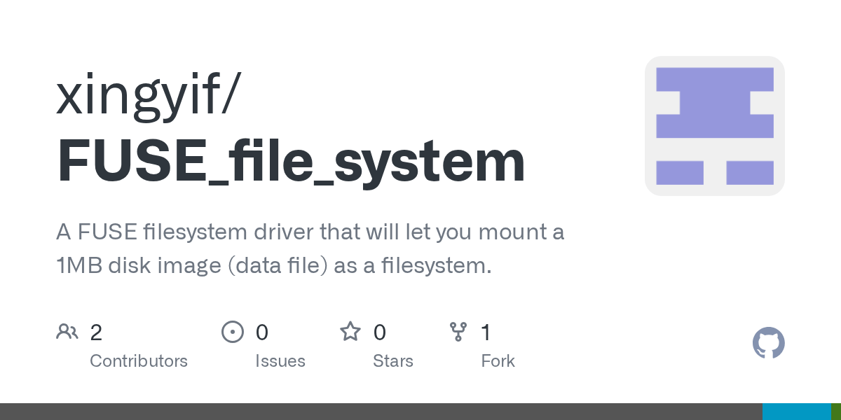 GitHub xingyif/FUSE_file_system A FUSE filesystem driver that will