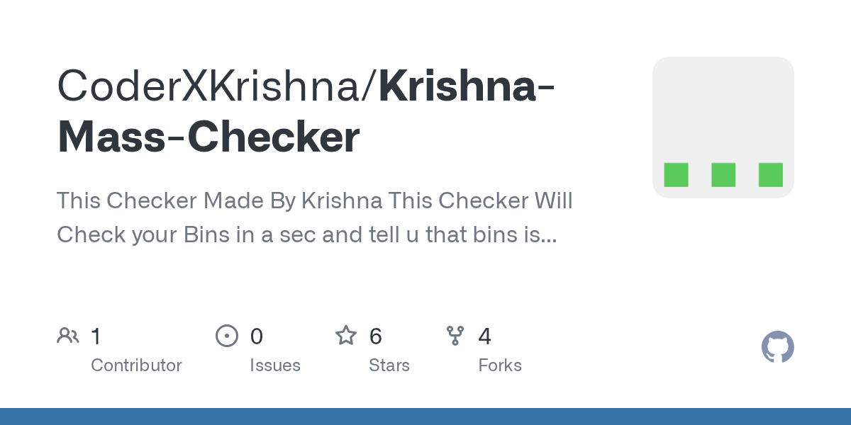GitHub CoderXKrishna/KrishnaMassChecker This Checker Made By