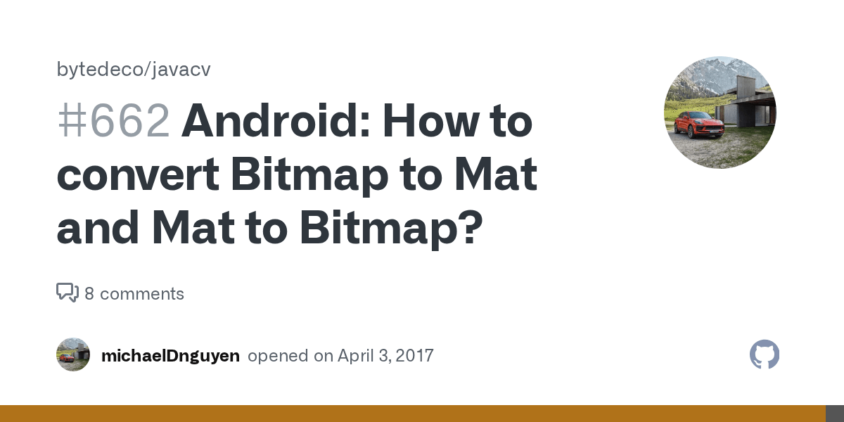 Android How to convert Bitmap to Mat and Mat to Bitmap? · Issue 662