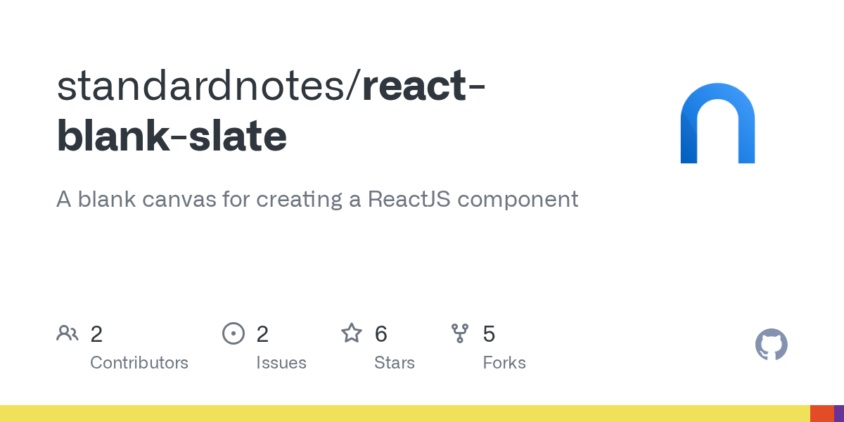 GitHub standardnotes/reactblankslate A blank canvas for creating a ReactJS component
