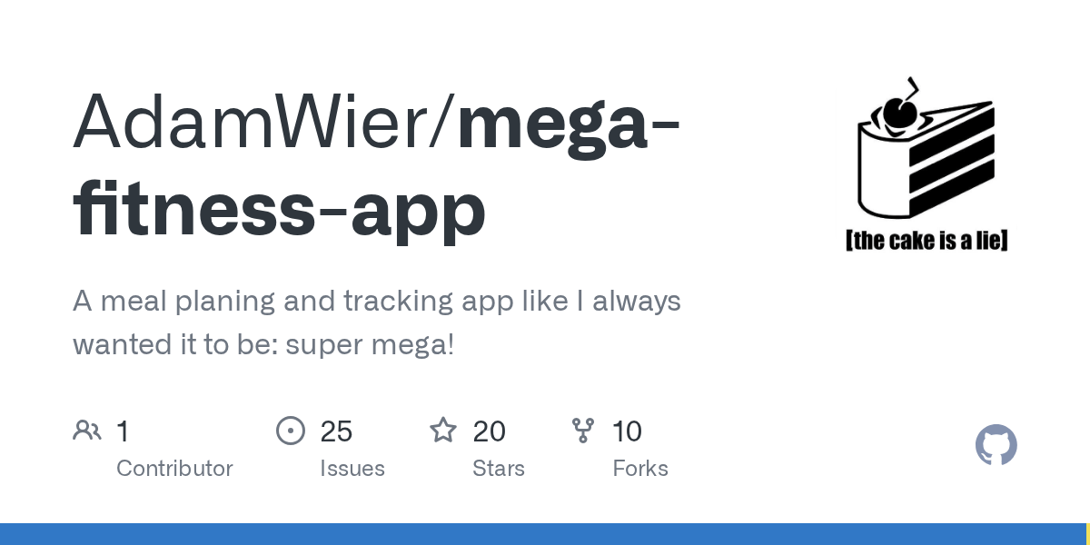 GitHub AdamWier/megafitnessapp A meal planing and tracking app like I always wanted it to