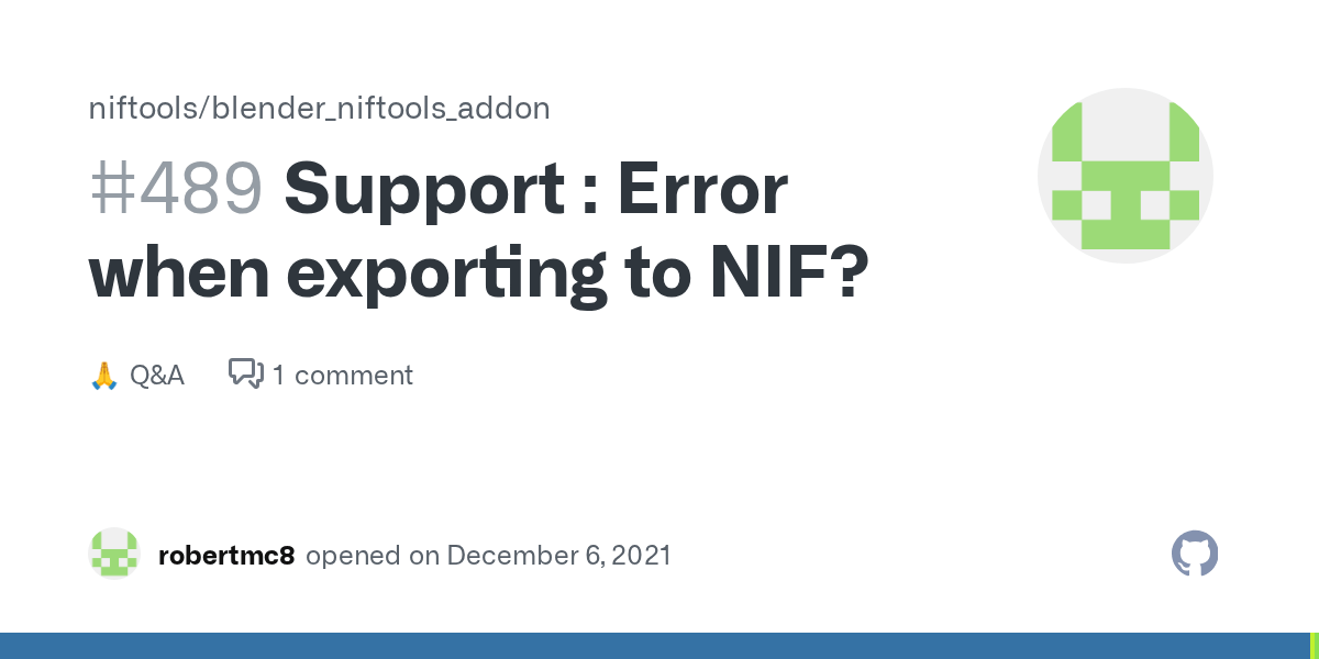 Support Error when exporting to NIF? · niftools blender_niftools