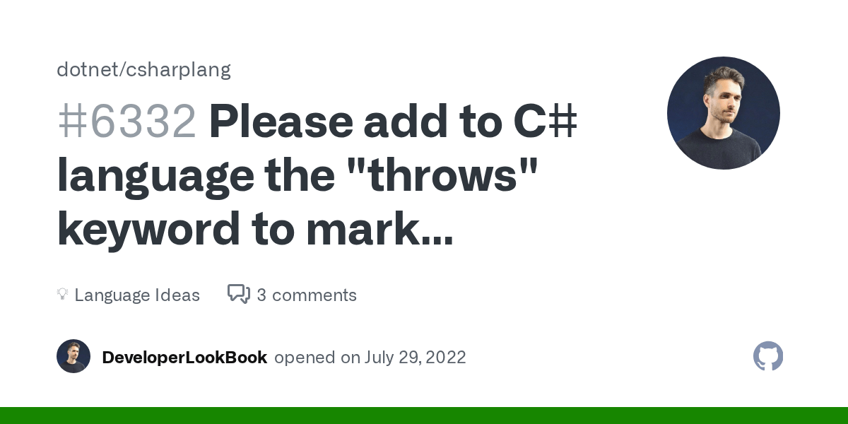 Please add to C language the "throws" keyword to mark methods
