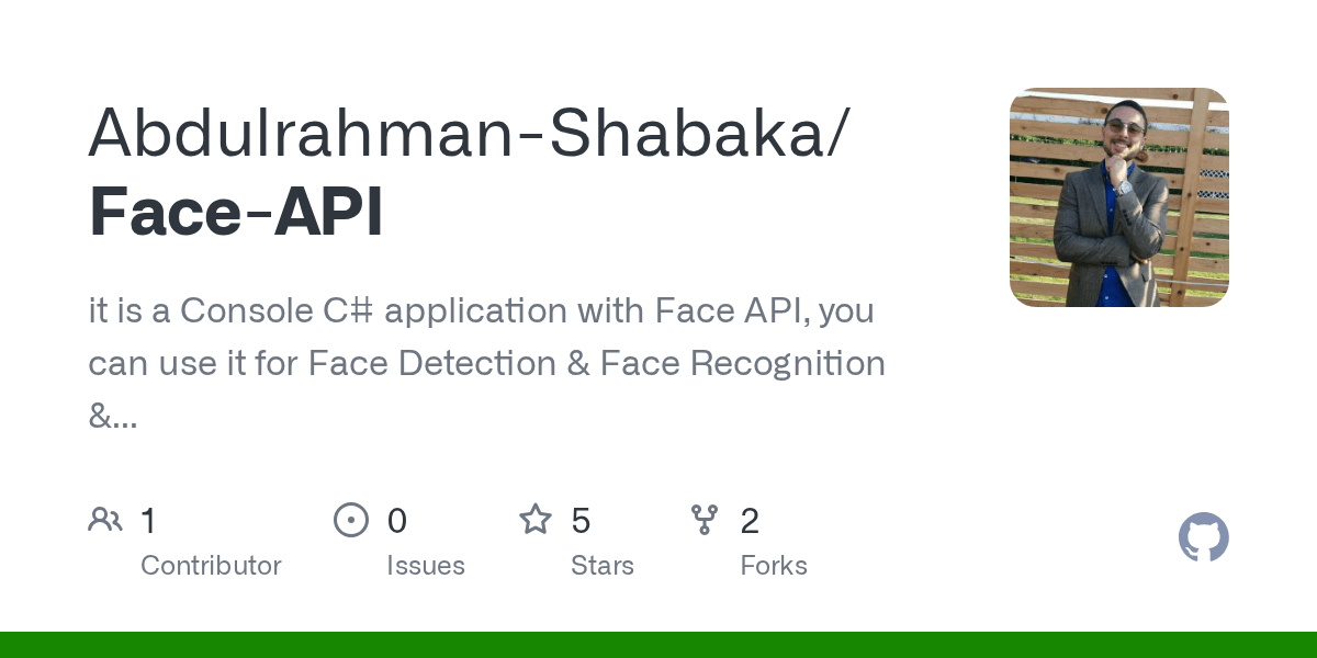 GitHub AbdulrahmanShabaka/FaceAPI it is a Console C application