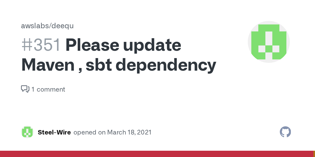 Please update Maven , sbt dependency · Issue 351 · awslabs/deequ · GitHub