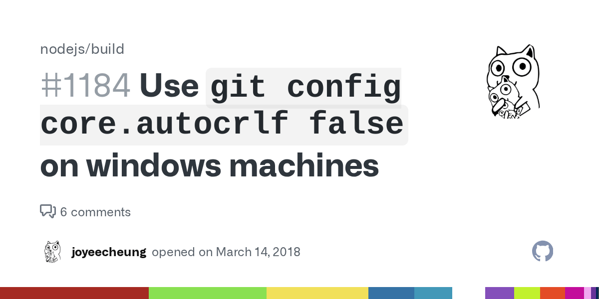 Use `git config core.autocrlf false` on windows machines · Issue 1184