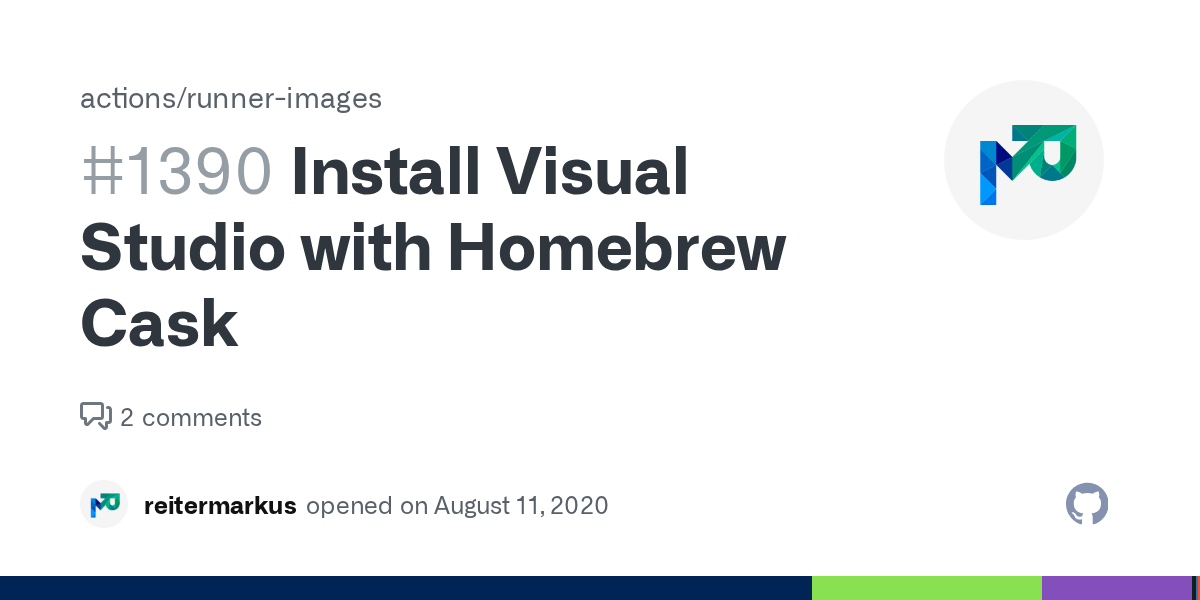 Install Visual Studio with Homebrew Cask · Issue 1390 · actions/runner