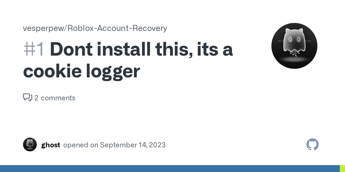 Dont install this, its a cookie logger · Issue 1 · vesperpew/Roblox