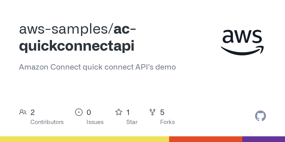 GitHub awssamples/acquickconnectapi Amazon Connect quick connect