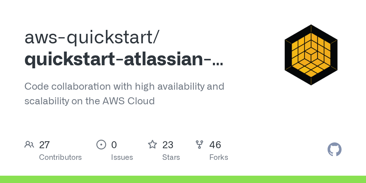 GitHub awsquickstart/quickstartatlassianbitbucket Code collaboration with high