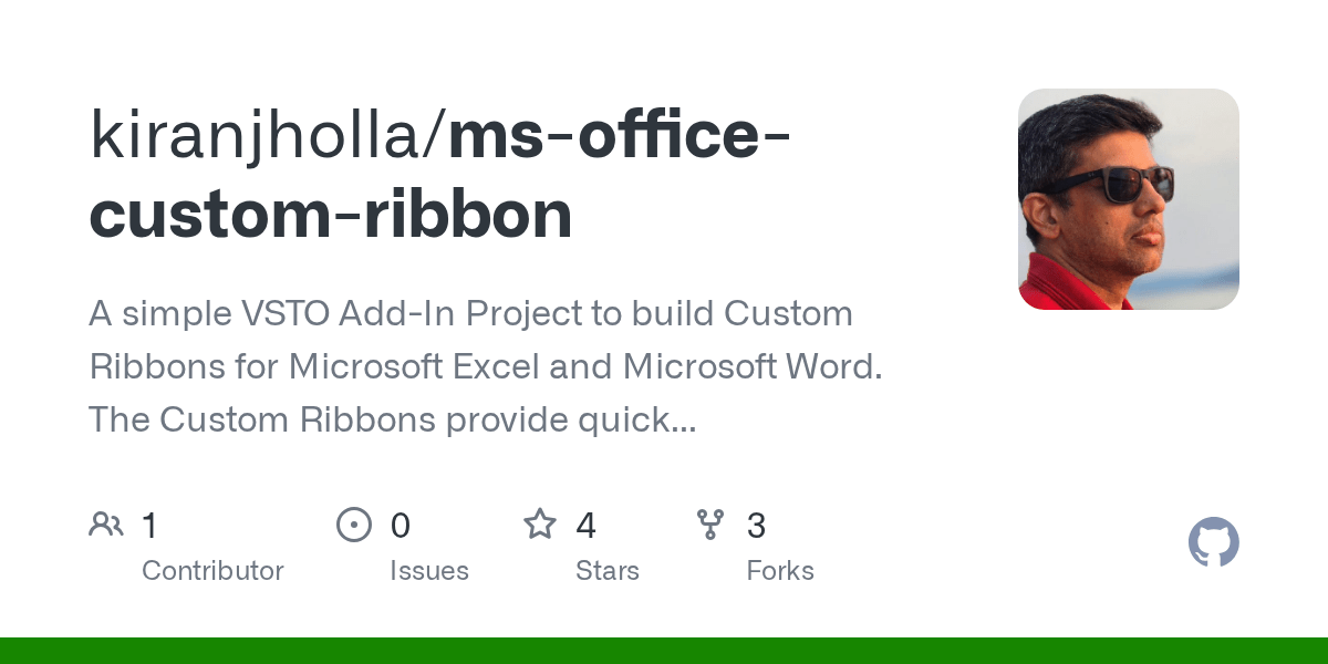 GitHub kiranjholla/msofficecustomribbon A simple VSTO AddIn