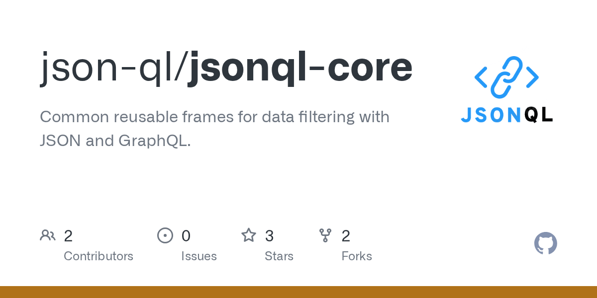 GitHub jsonql/jsonqlcore Common reusable frames for data filtering