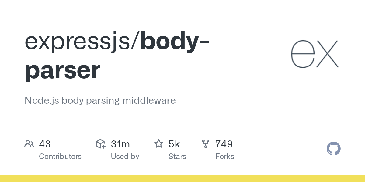 GitHub expressjs/bodyparser Node.js body parsing middleware