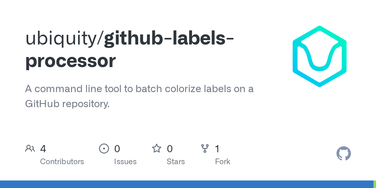 GitHub ubiquity/githublabelsprocessor A command line tool to batch
