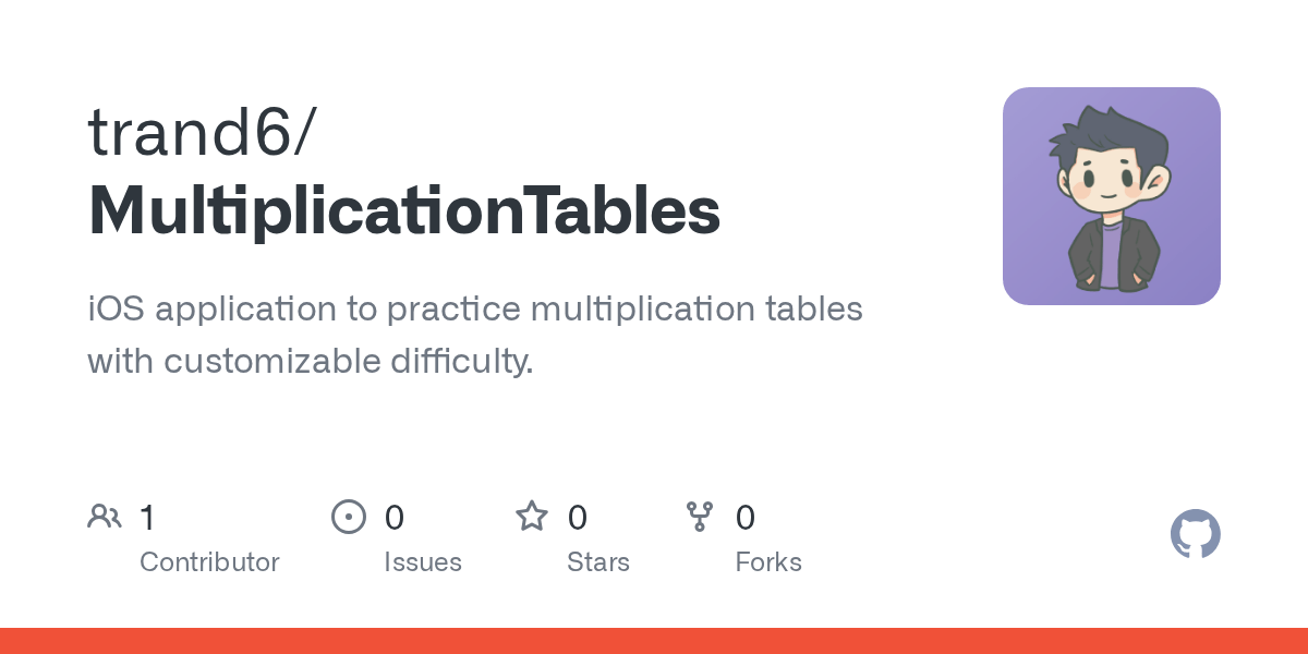 GitHub trand6/MultiplicationTables iOS application to practice