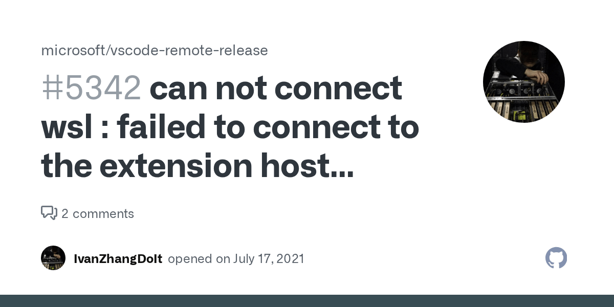 can not connect wsl failed to connect to the extension host server