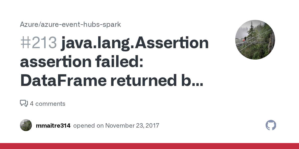 java.lang.AssertionError assertion failed DataFrame returned by