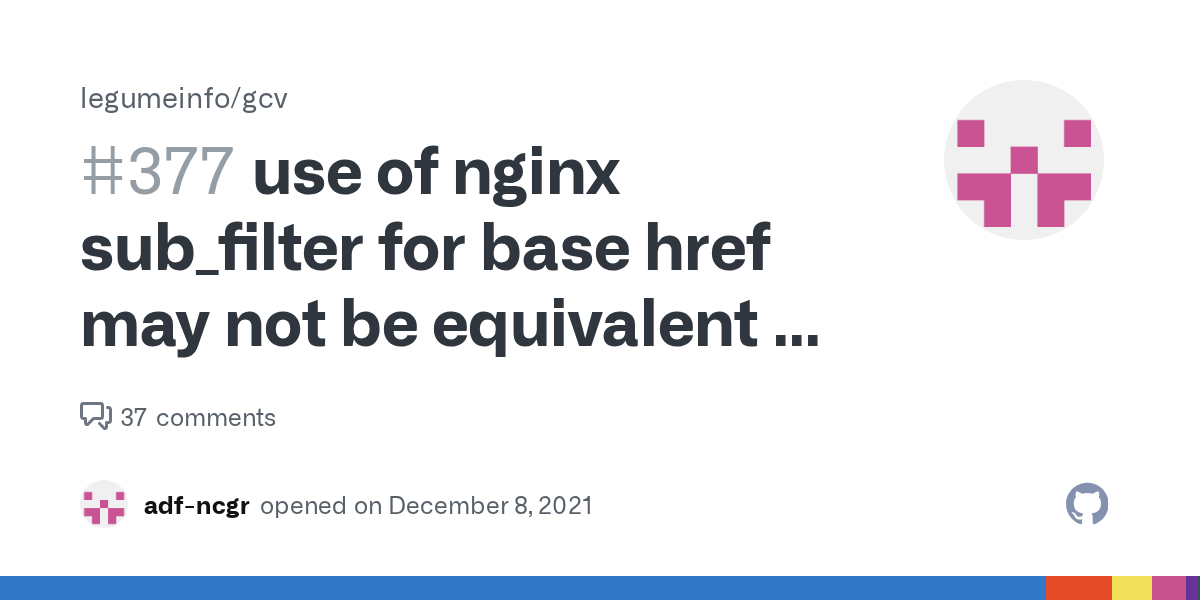 use of nginx sub_filter for base href may not be equivalent to ng build