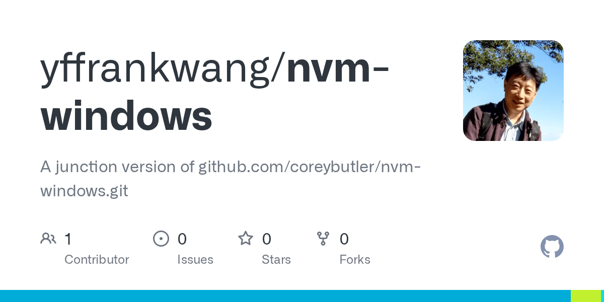 GitHub yffrankwang/nvmwindows A junction version of