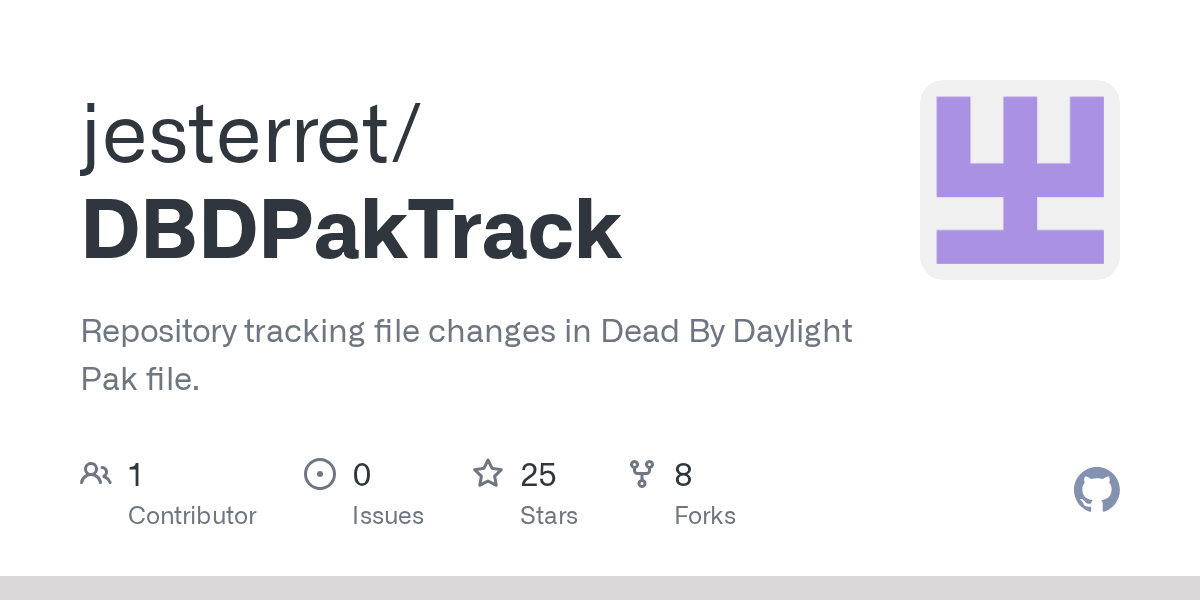 GitHub jesterret/DBDPakTrack Repository tracking file changes in