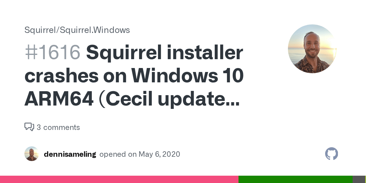 Squirrel installer crashes on Windows 10 ARM64 (Cecil update required) · Issue 1616 · Squirrel