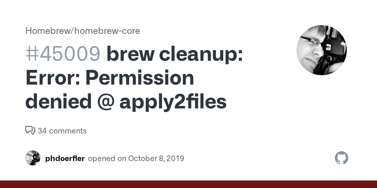 brew cleanup Error Permission denied apply2files · Issue 45009