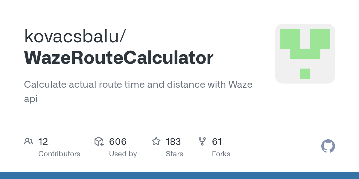 GitHub kovacsbalu/WazeRouteCalculator Calculate actual route time