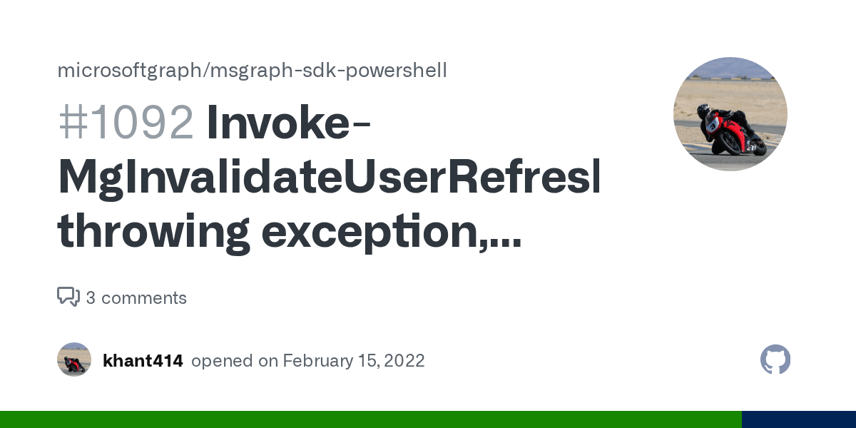 InvokeMgInvalidateUserRefreshToken throwing exception, although operation succeeds · Issue
