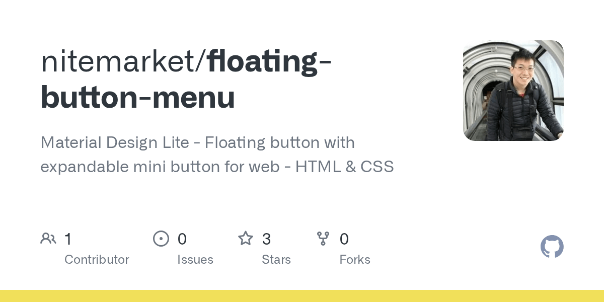GitHub nitemarket/floatingbuttonmenu Material Design Lite