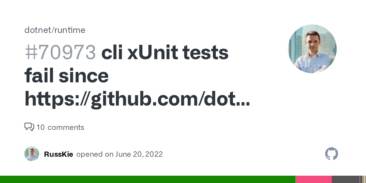 cli xUnit tests fail since build