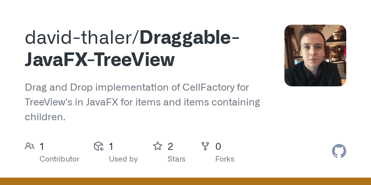 DraggableJavaFXTreeView/ExampleApp.java at master · davidthaler/DraggableJavaFXTreeView