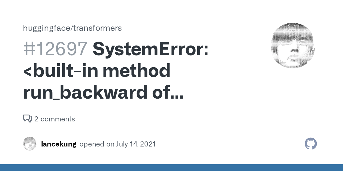 SystemError returned NULL without setting an error> ``` · Issue 12697