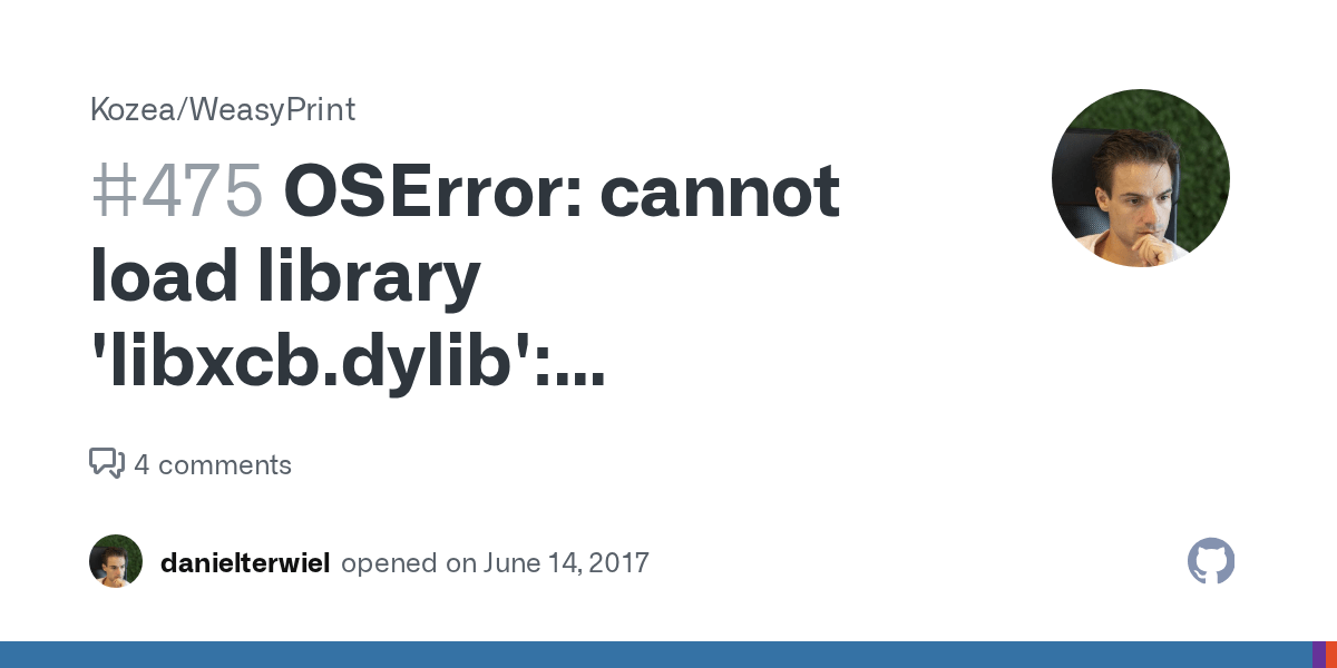 OSError cannot load library 'libxcb.dylib' dlopen(libxcb.dylib, 2