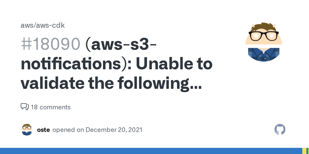 (awss3notifications) Unable to validate the following destination