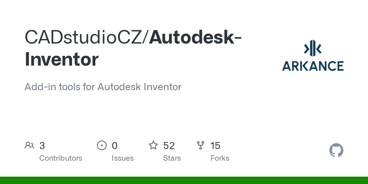 GitHub CADstudioCZ/AutodeskInventor Addin tools for Autodesk Inventor