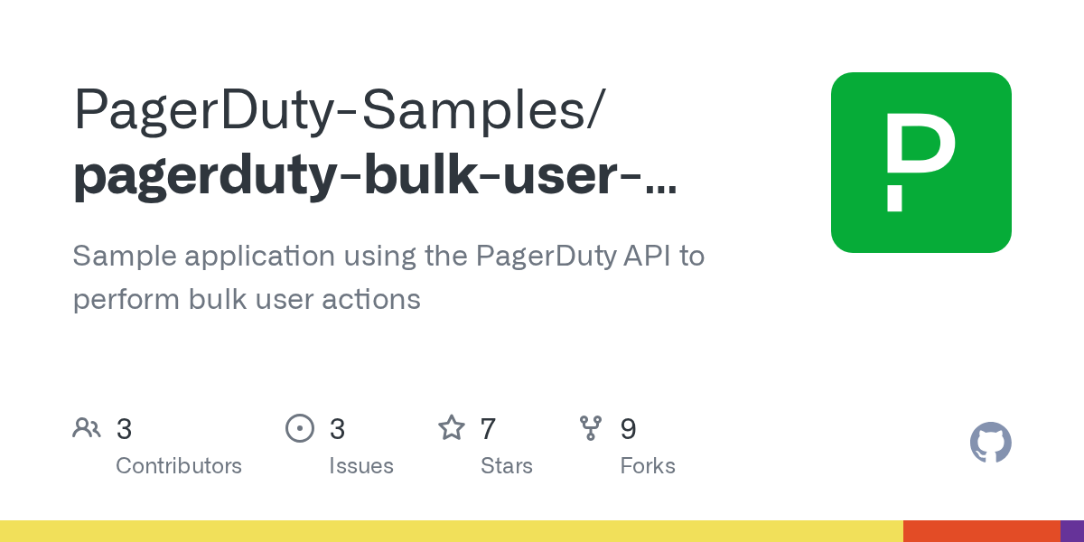 GitHub PagerDutySamples/pagerdutybulkusermgrsample Sample