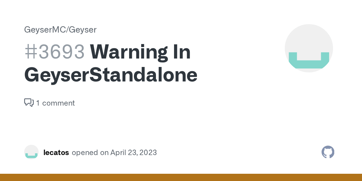 Warning In GeyserStandalone · Issue 3693 · GeyserMC/Geyser · GitHub